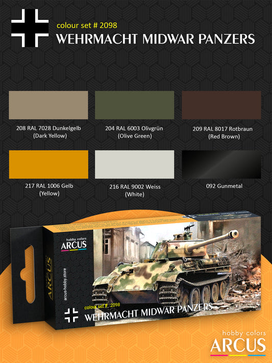 Paint Set 2098 Wehrmacht Midwar Panzers