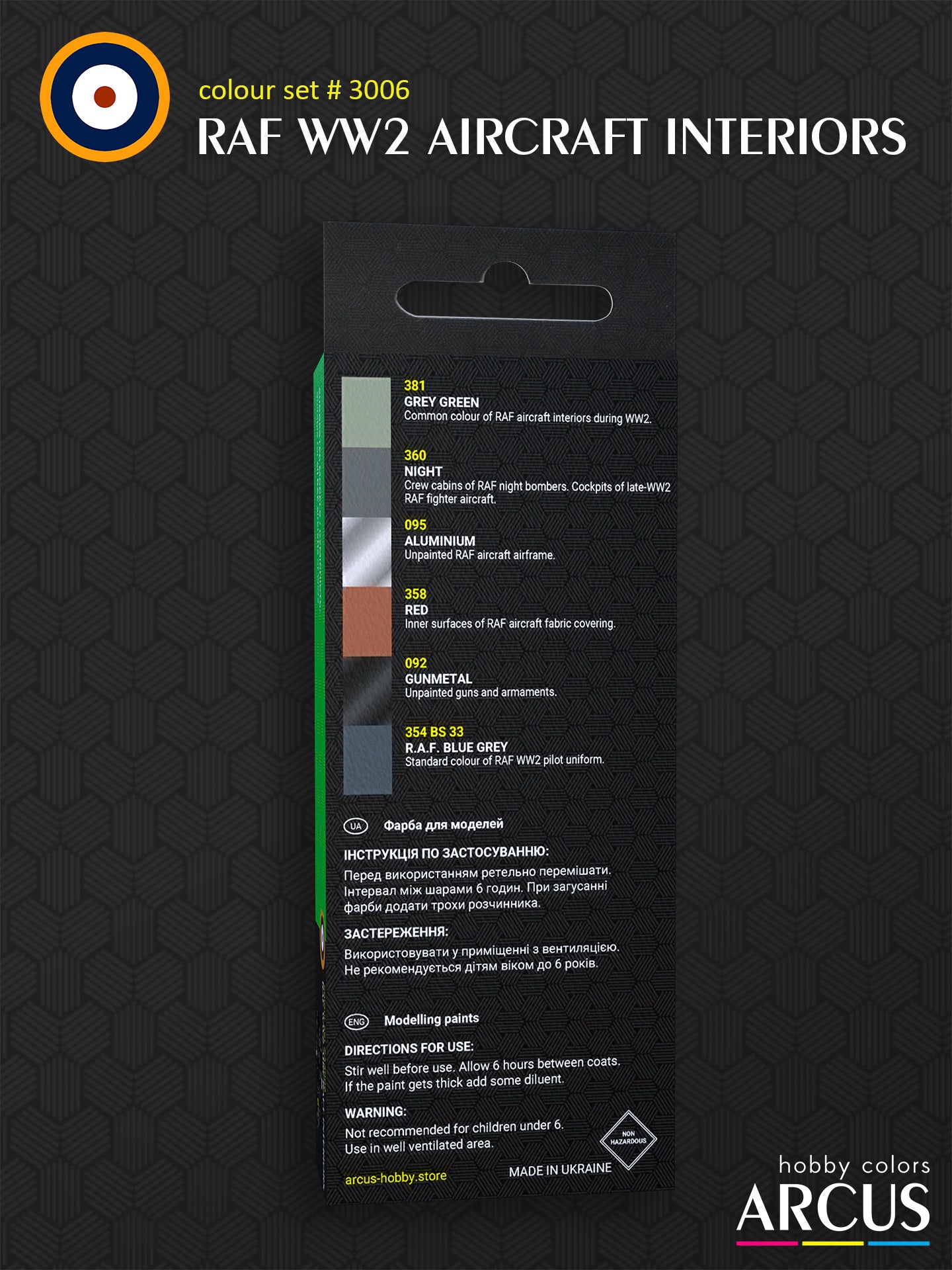 комплект 3006 Інтер'єр літака RAF WW2