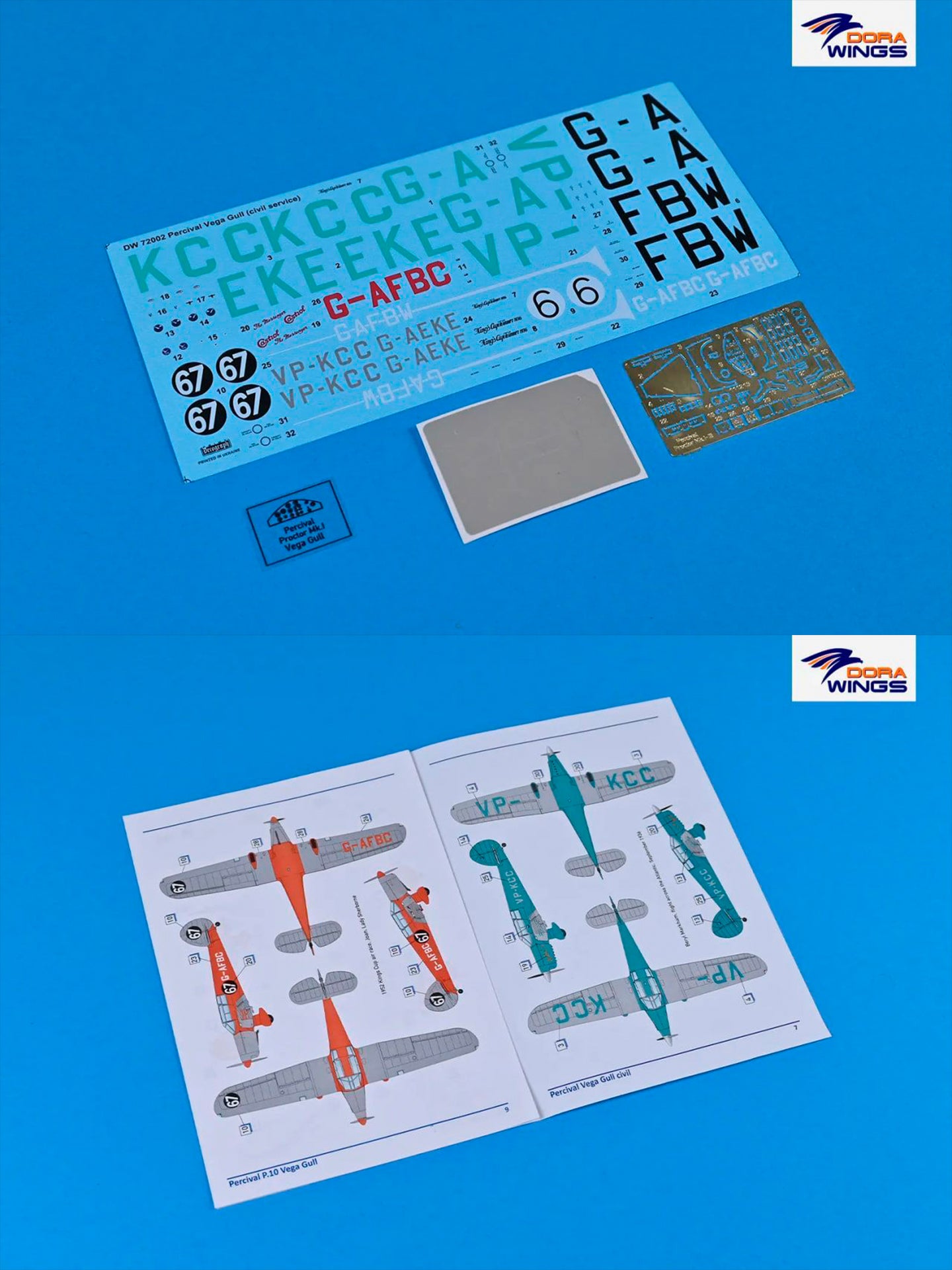 Dorawings DW72002 Percival Vega Gull (civil registration) 1/72 scale model construction kit