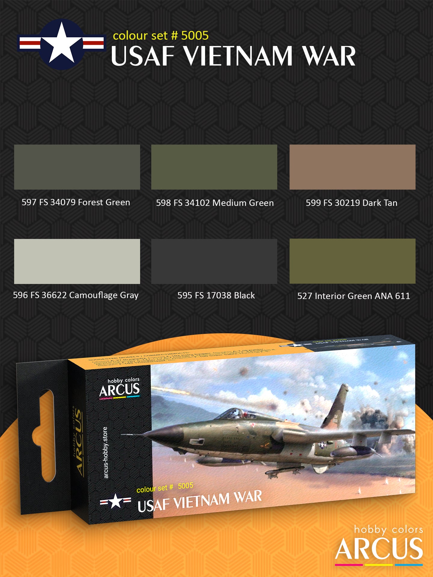 Paint Set 5005: Air Force – Vietnam War – Arcus Hobby Paint