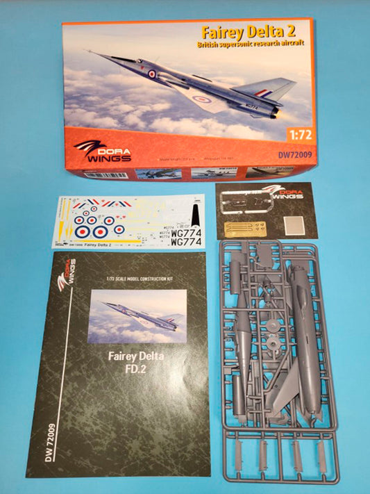 Dorawings DW72009 Fairey Delta 2 ( British supersonic research aircraft) - 1/72 scale model construction kit