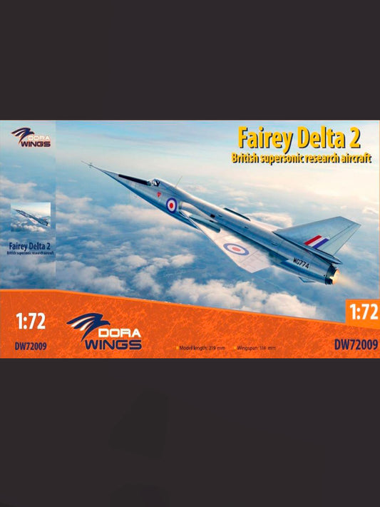 Dorawings DW72009 Fairey Delta 2 ( British supersonic research aircraft) - 1/72 scale model construction kit