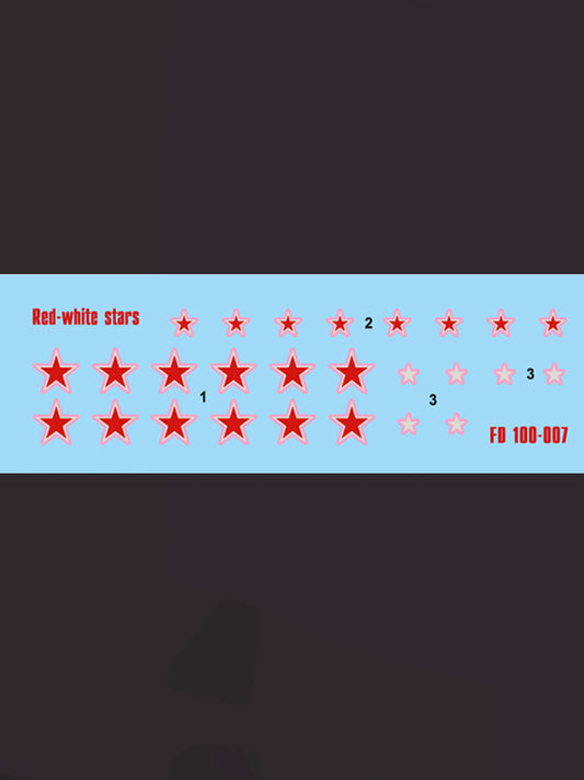 FOXBOT product # 100-007, 1/100 Soviet Red-White Stars, Foxbot Decals