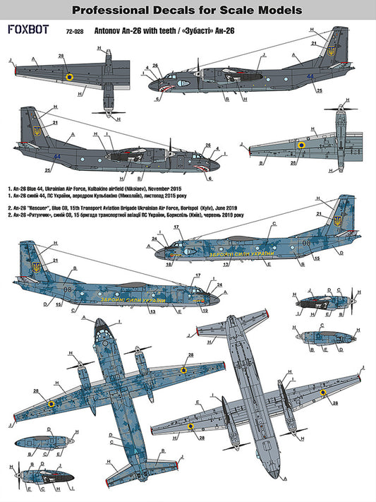 FOXBOT product # 72-028, 1/72 Antonov An-26 with teeth