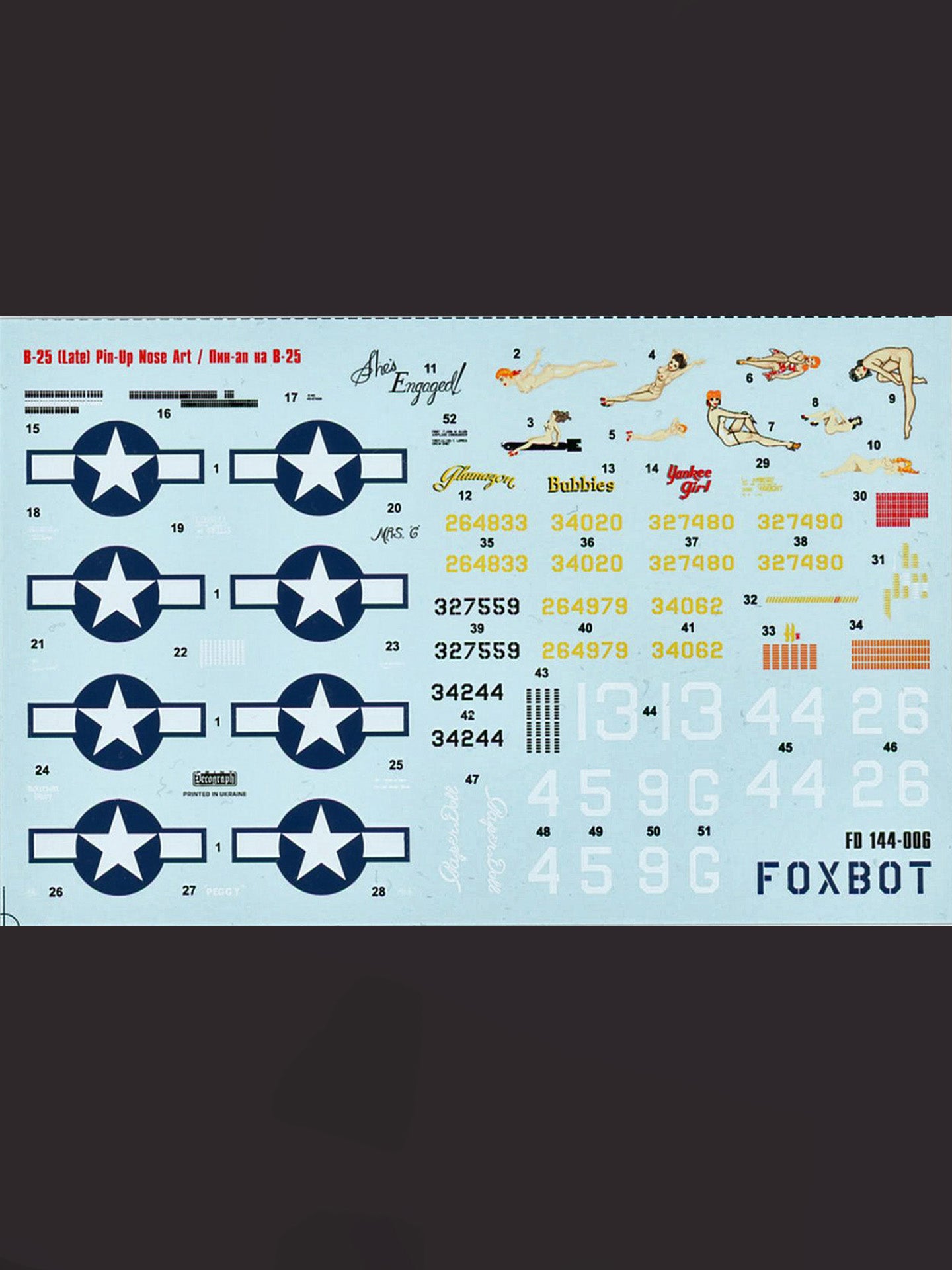 FOXBOT product # 144-006 1/144 North American B-25G/J/H Mitchell