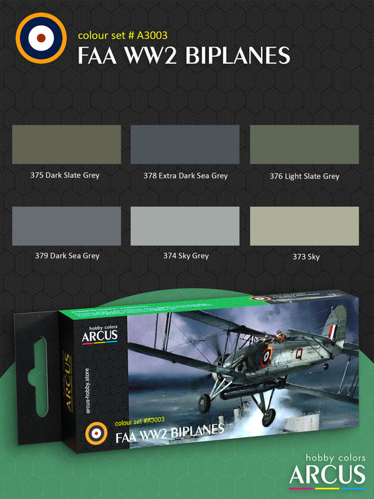 Arcus A3003 FAA WW2 Biplanes Acrylic Set