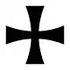 Late-pattern Iron Cross with white outline on a white background (1916–1918)