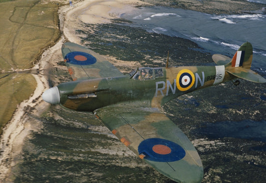 Supermarine Spitfire Mk.IIa P7895 'RN-N' of the 72nd Sqn flying over Northumberland