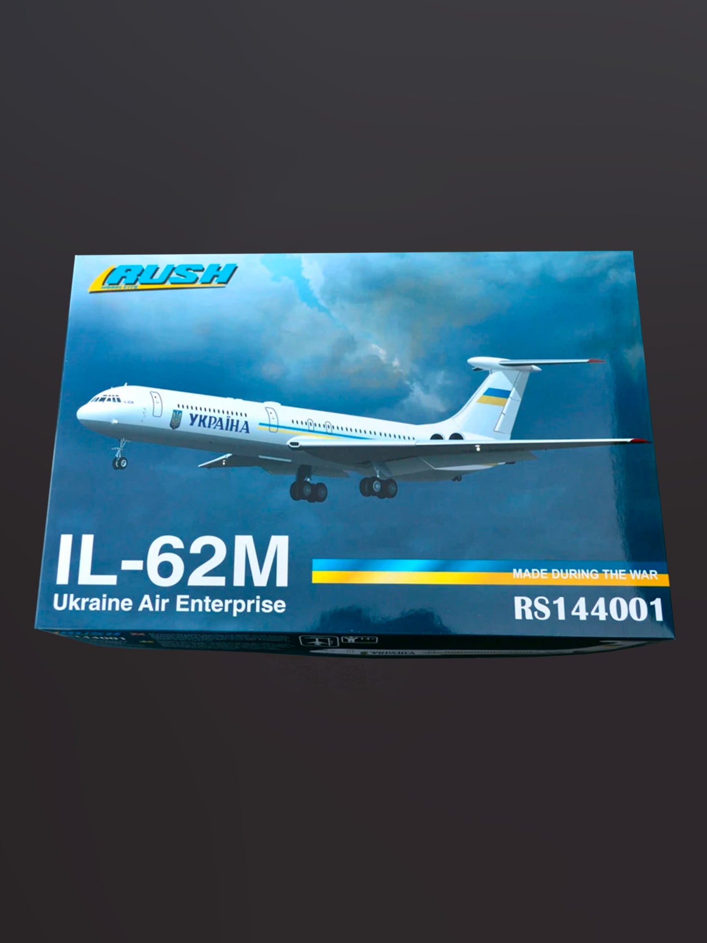 Rush Model Kits 144001 1/144 Il-62m Ukraine Air Enterprise Long-range Airliner