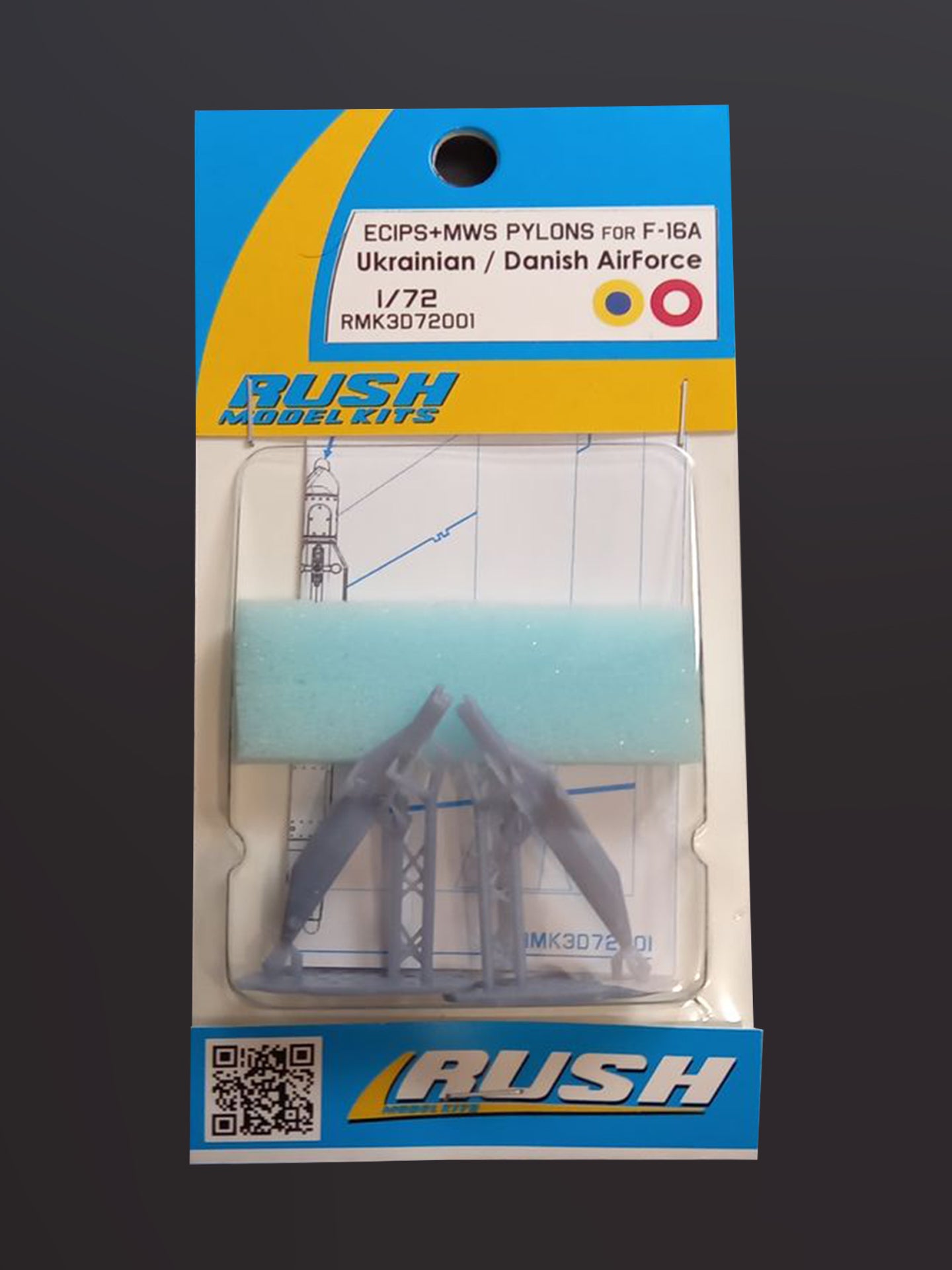 Rush Model Kits RMK3D72001 ECIPS pylon for F-16A x2 in blister pack