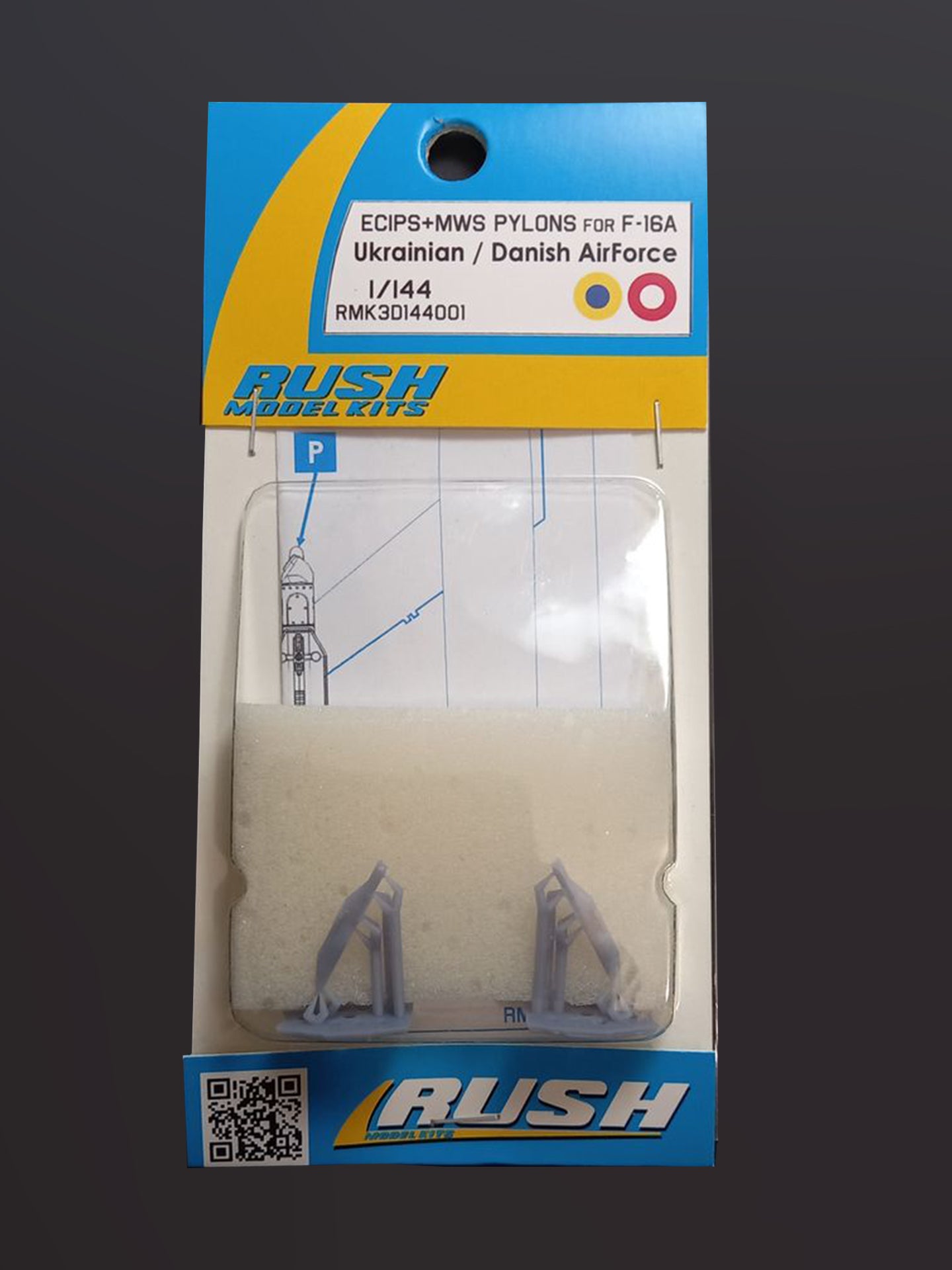 Rush Model Kits RMK3D144001 ECIPS pylon for F-16A x2 in blister pack