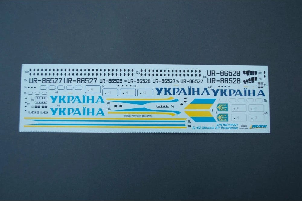 Rush Model Kits 144001 1/144 Il-62m Ukraine Air Enterprise Long-range Airliner