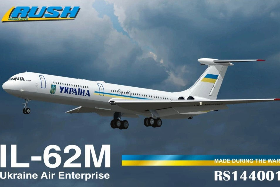 Rush Model Kits 144001 1/144 Il-62m Ukraine Air Enterprise Long-range Airliner