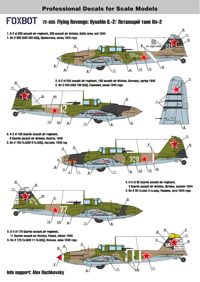 Fox Bot FOXBOT product # 72-035, 1/72 Flying Revenge: Ilyushin IL-2 – Arcus Hobby