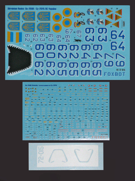 FOXBOT product # 72-015T, 1/72 Ukrainian Rooks: Su-25UB and Stencils