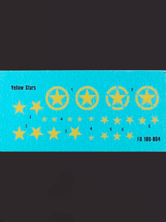 FOXBOT product # 100-004,  1/100 USA Yellow Stars, Foxbot Decals