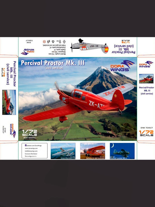 Dorawings DW72017 Percival Proctor Mk.III civil registration - 1/72 scale model construction kit