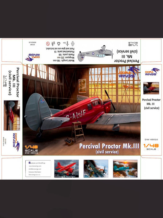 Dorawings DW48016 Percival Proctor Mk.III (civil registration) - 1/48 scale model construction kit
