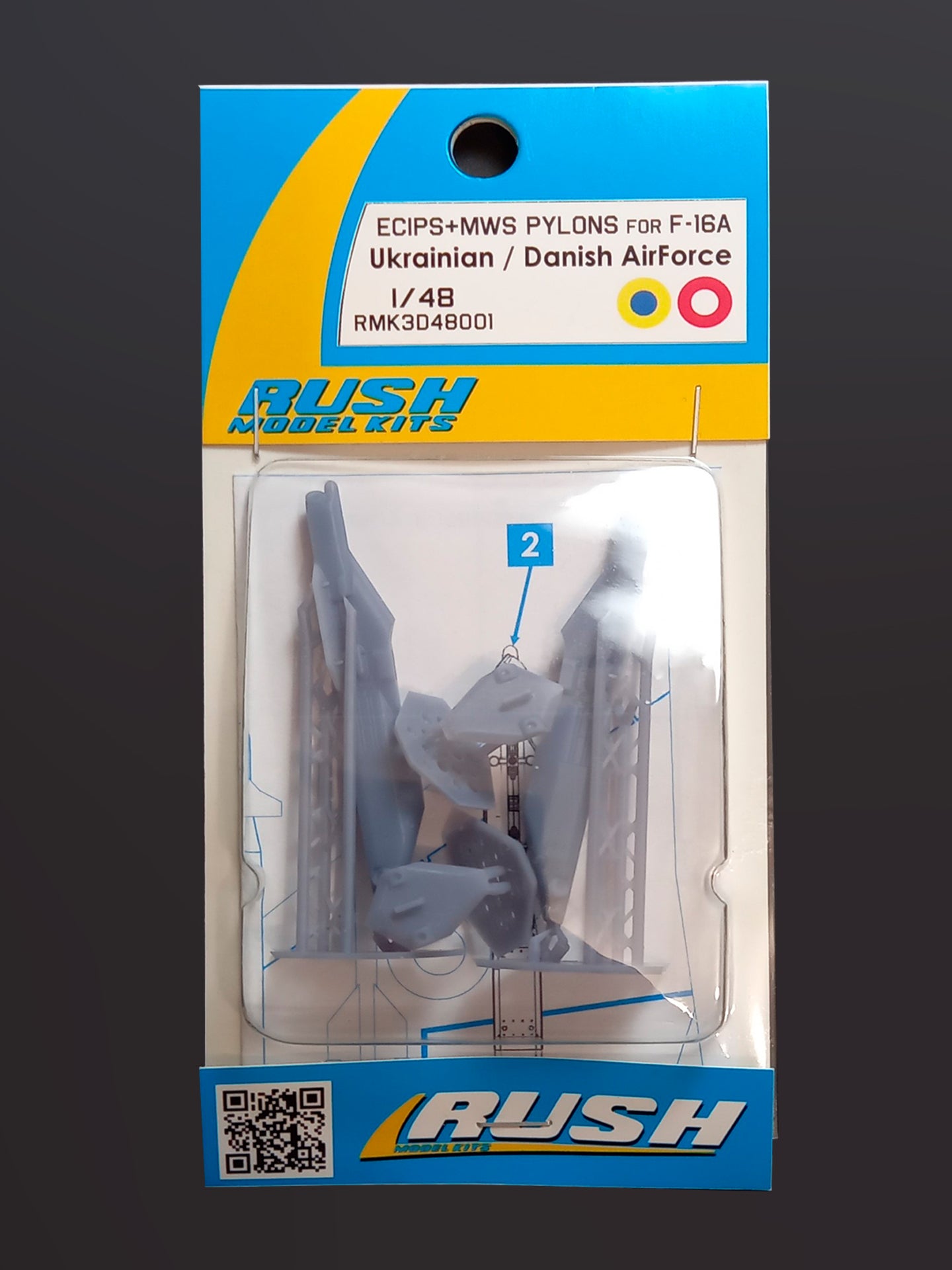 Rush Model Kits RMK3D48001 ECIPS pylon for F-16A x2 in blister pack