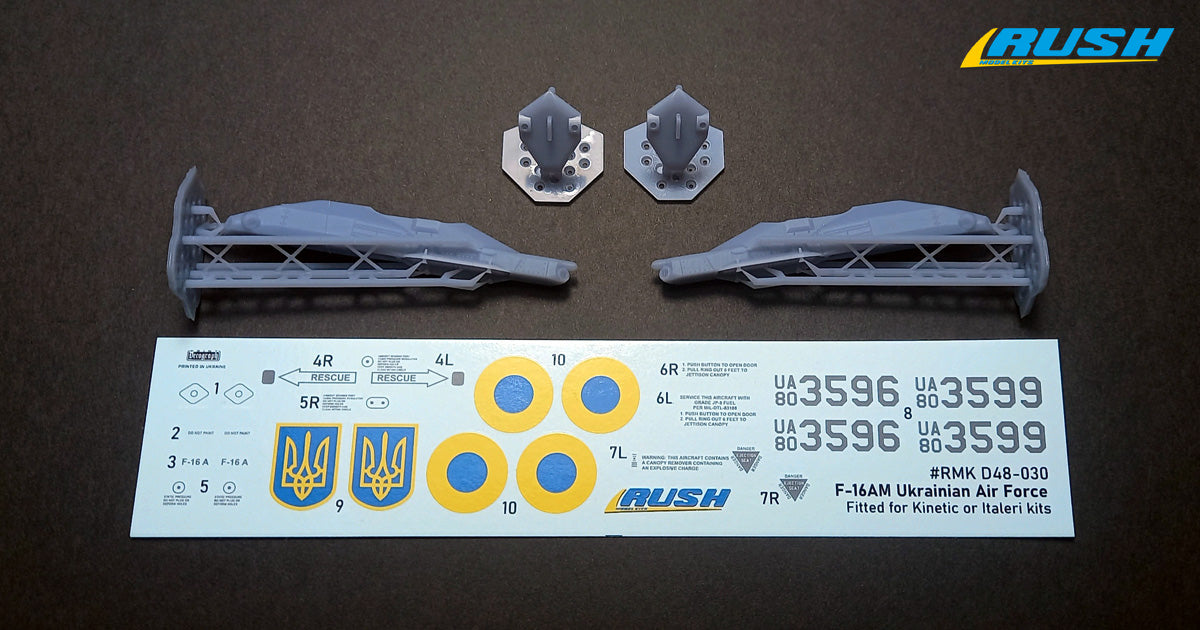 Rush Model Kits RMKST48001 ECIPS pylon for F-16A x2 + decal RMK D48-030