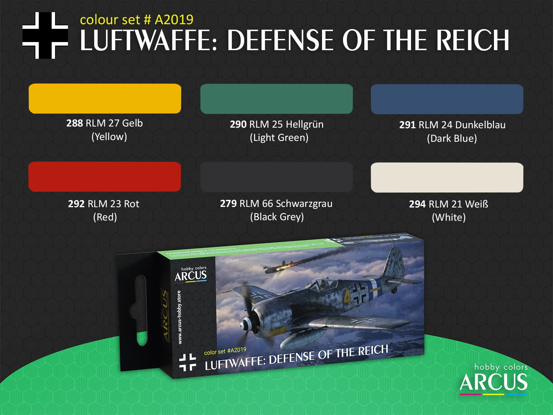 Arcus 2019 Luftwaffe: Defense of the Reich - acrylic paint set