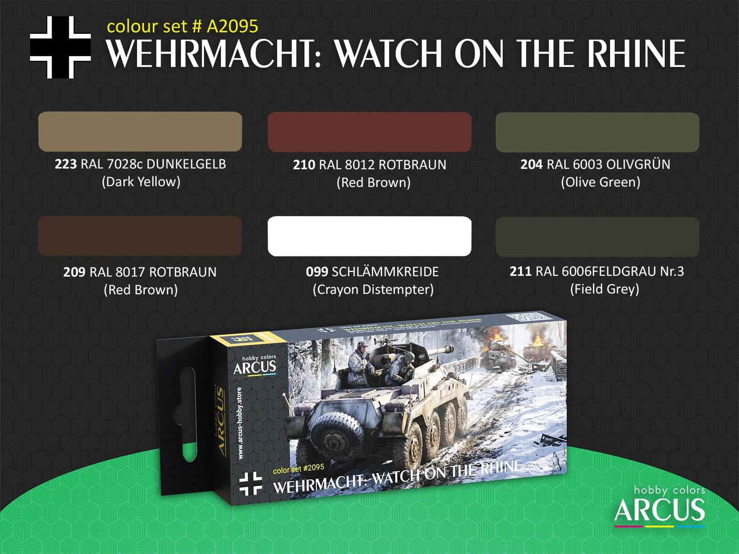 Arcus 2095 Wehrmacht: Watch on the Rhine - acrylic paint set