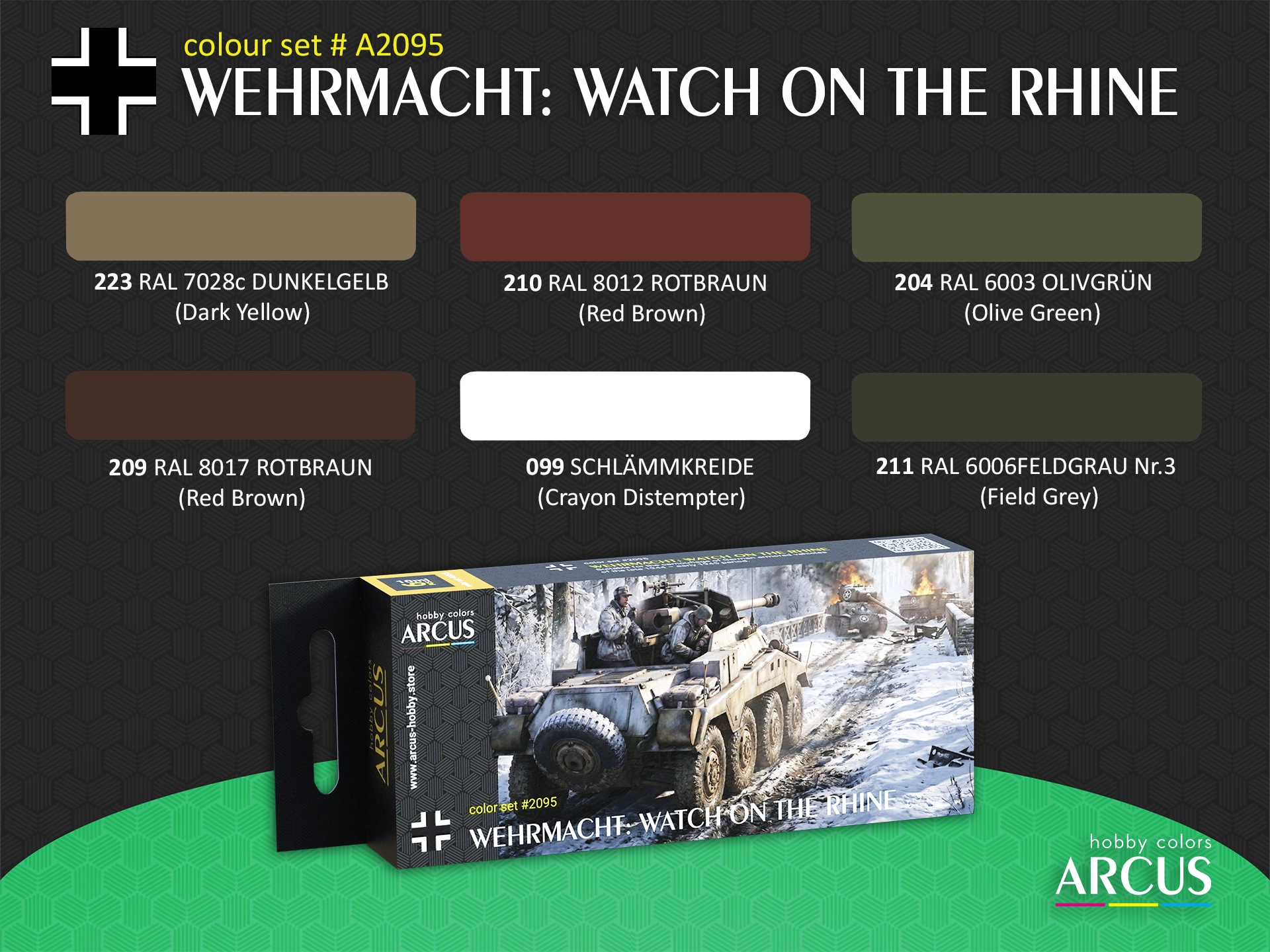 Arcus 2095 Wehrmacht: Watch on the Rhine - acrylic paint set
