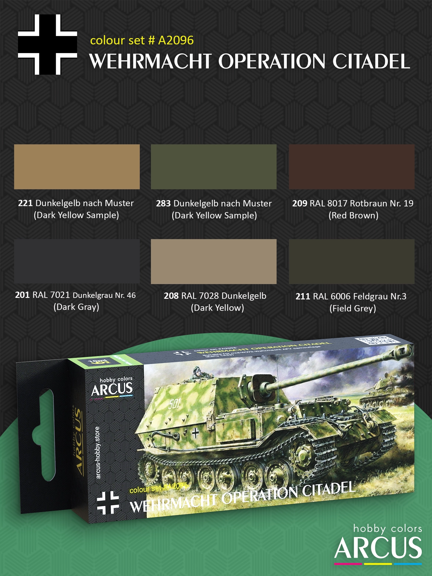 Arcus 2096 Wehrmacht: Operation Citadel - acrylic paint set
