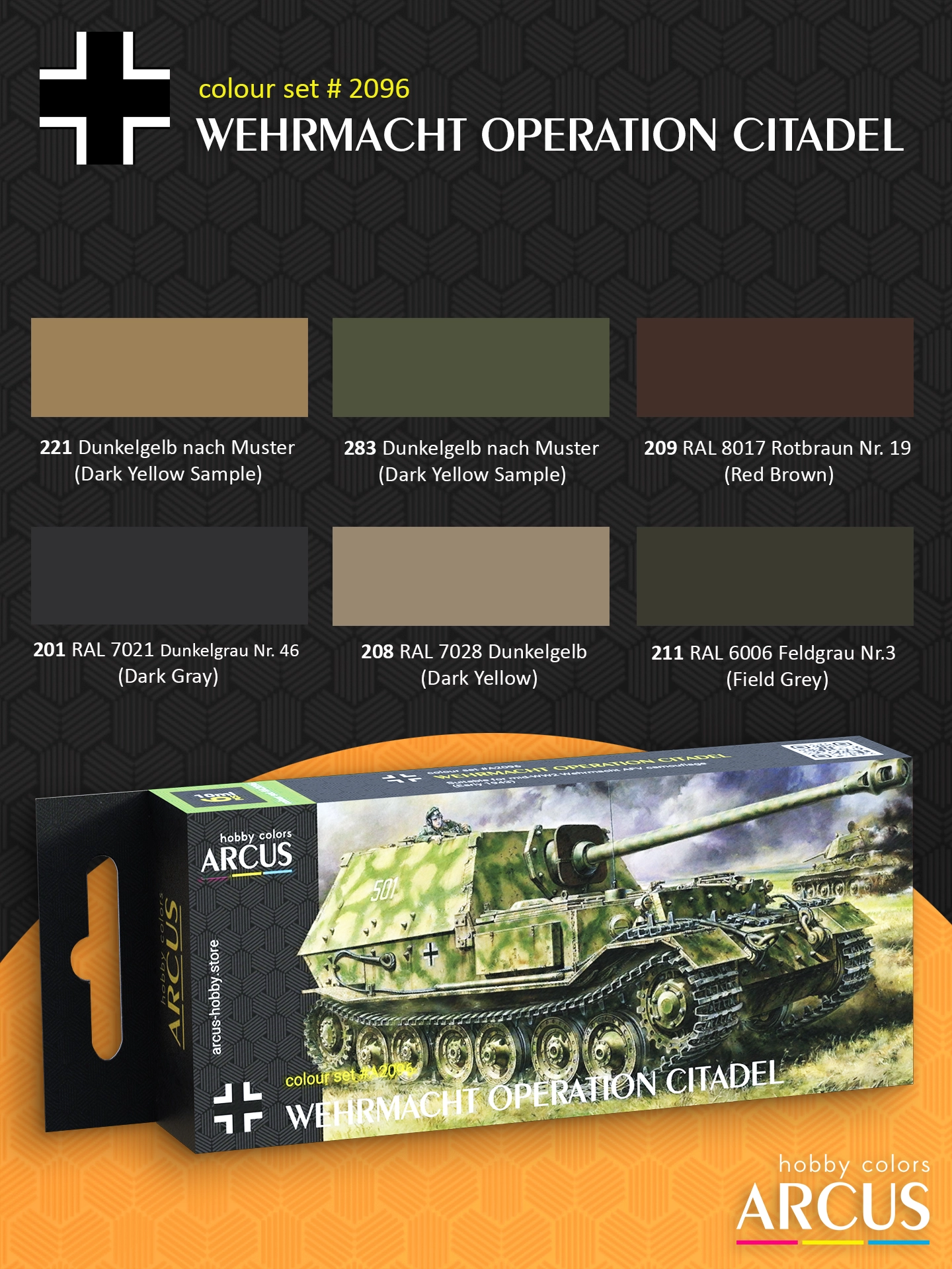 Arcus 2096 Wehrmacht: Operation Citadel - enamel paint set