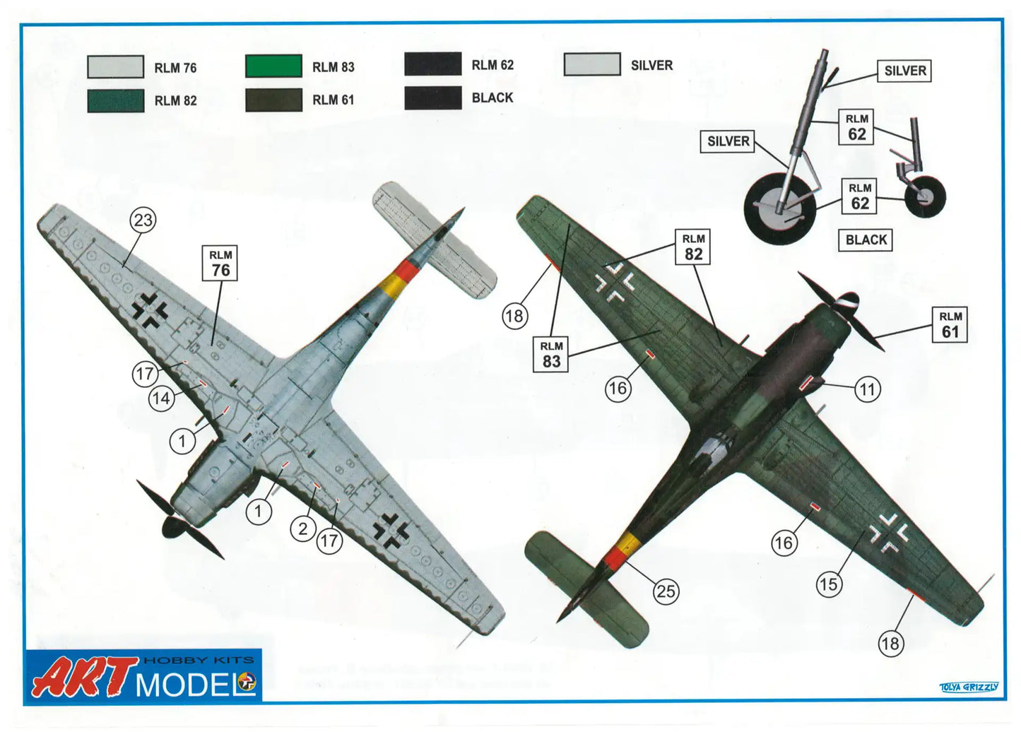 Art Model AM 7204 color schemes page 2