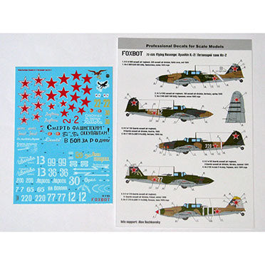 FOXBOT product # 72-035  1/72 Flying Revenge: Ilyushin IL-2, Foxbot Decals -  1/72