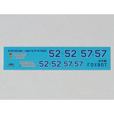 FOXBOT product # 72-037  1/72 Sukhoi Su-27 with Name, Foxbot Decals -  1/72