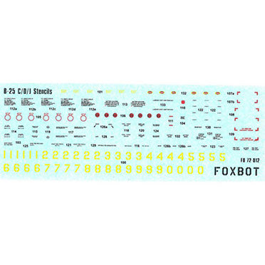 FOXBOT product # 72-024 1/72 North American B-25C/D Mitchell  "Pin-Up Nose Art and Stencils" Part # 2, Foxbot Decals -  1/72