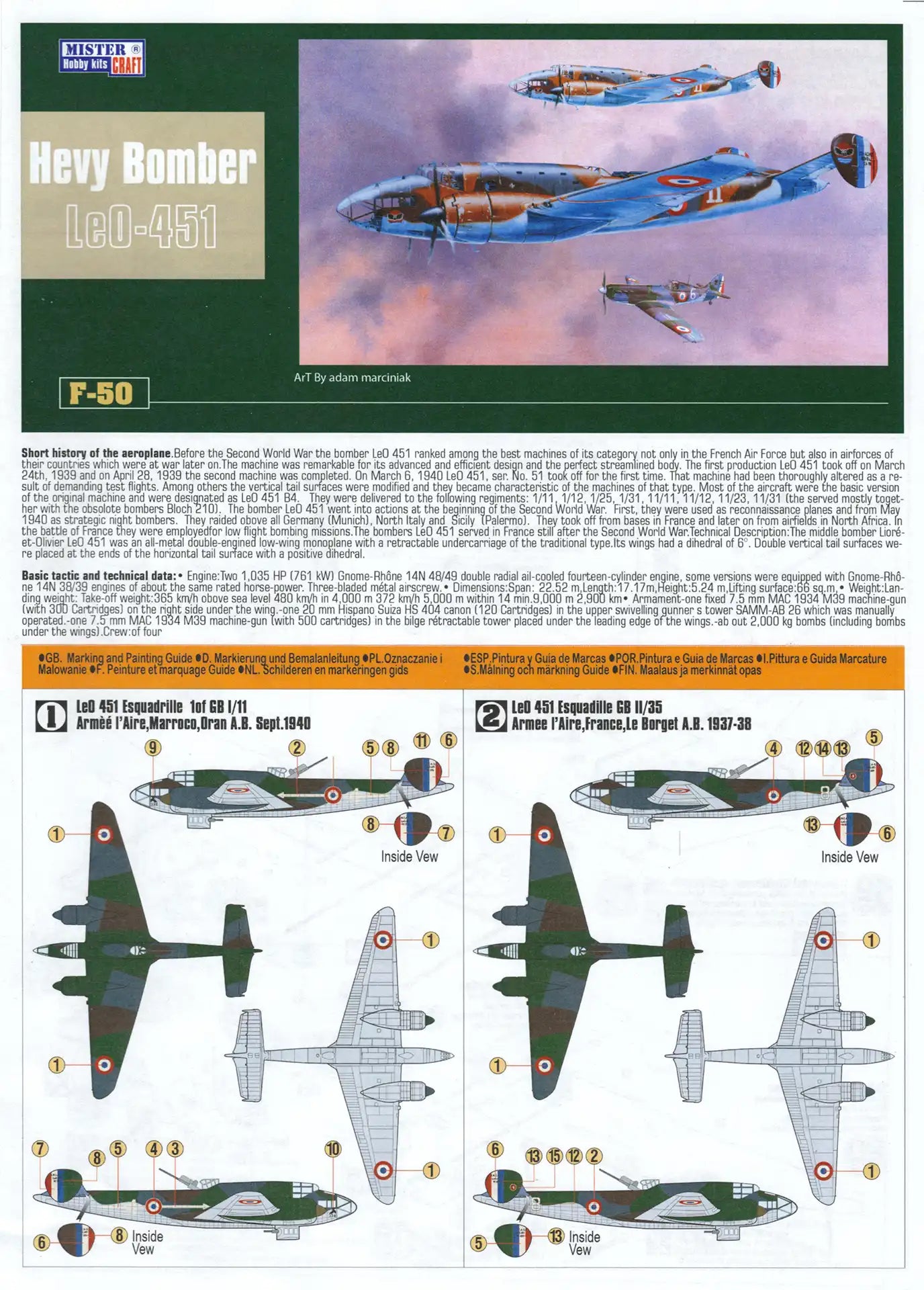 MisterCraft F-50 assembly guide page 1